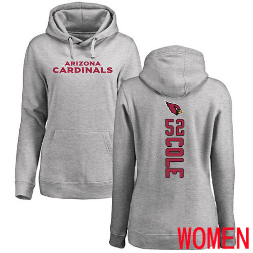 Arizona Cardinals Ash Women Mason Cole Backer NFL Football #52 Pullover Hoodie Sweatshirts->women nfl jersey->Women Jersey